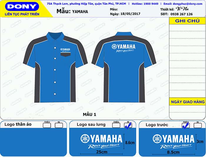 - YAMAHA uniforms - Japan company has a lot of dealers in Vietnam