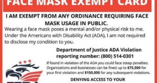 - Purchasing Fake "Mask Exemption" Cards: You Could Be In Trouble