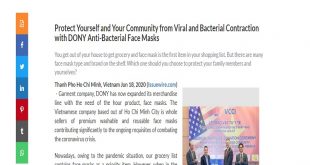 Protect Yourself and Your Community from Viral and Bacterial Contraction with DONY Anti-Bacterial Face Masks