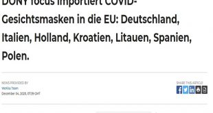 DONY focus importiert COVID-Gesichtsmasken in die EU: Deutschland, Italien, Holland, Kroatien, Litauen, Spanien, Polen.