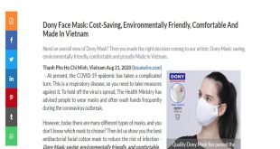 Dony Face Mask: Cost-Saving, Environmentally Friendly, Comfortable And Made In Vietnam