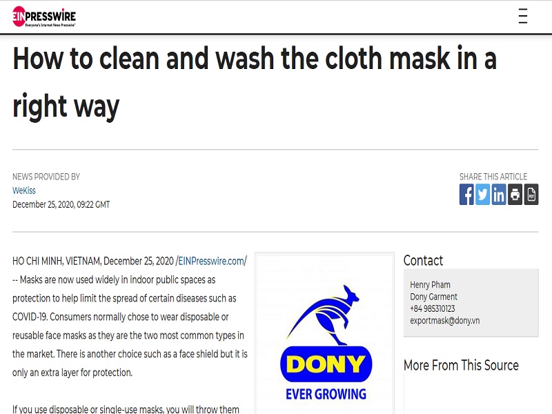 How to clean and wash the cloth mask in a right way