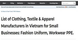 List of Clothing, Textile & Apparel Manufacturers in Vietnam for Small Businesses: Fashion Uniform, Workwear PPE.