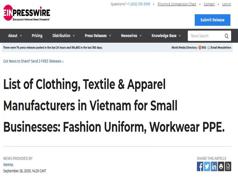 List of Clothing, Textile & Apparel Manufacturers in Vietnam for Small