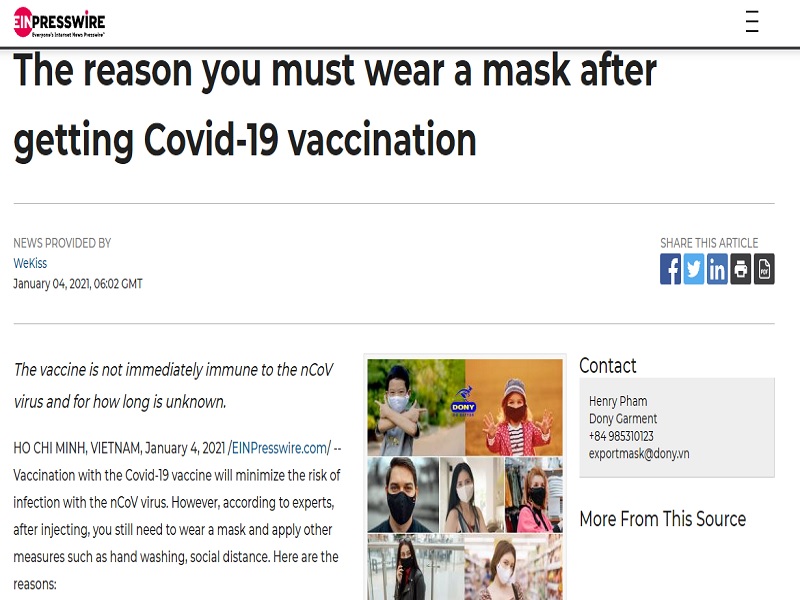 The reason you must wear a mask after getting Covid-19 vaccination