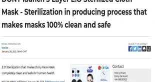 DONY launch 3 Layer E.O Sterilized Cloth Mask - Sterilization in producing process that makes masks 100% clean and safe