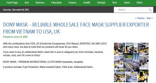Dony Mask - Reliable wholesale face mask supplier exporter from Vietnam to USA, UK