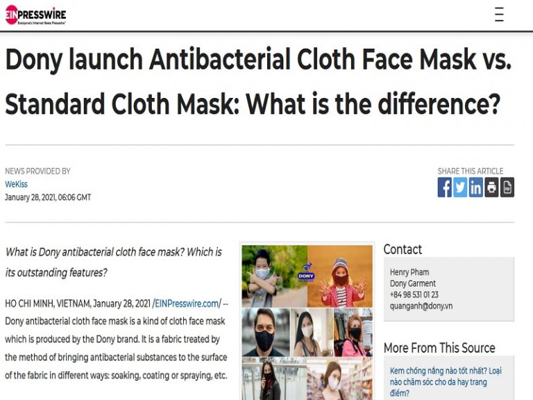 Dony launch Antibacterial Cloth Face Mask vs. Standard Cloth Mask What is the difference? 2023