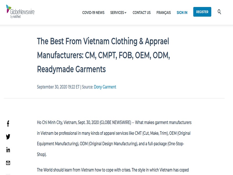 The Best From Vietnam Clothing & Apprael Manufacturers: CM, CMPT, FOB, OEM, ODM, Readymade Garments