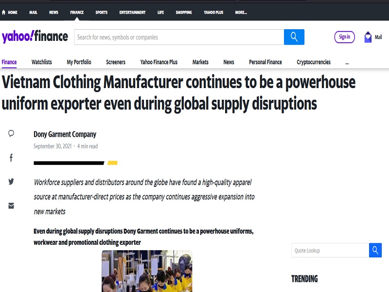 Vietnam Clothing Manufacturer continues to be a powerhouse uniform exporter even during global supply disruptions