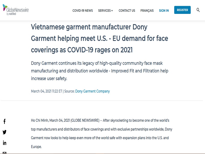 Vietnamese garment manufacturer Dony Garment helping meet U.S. - EU