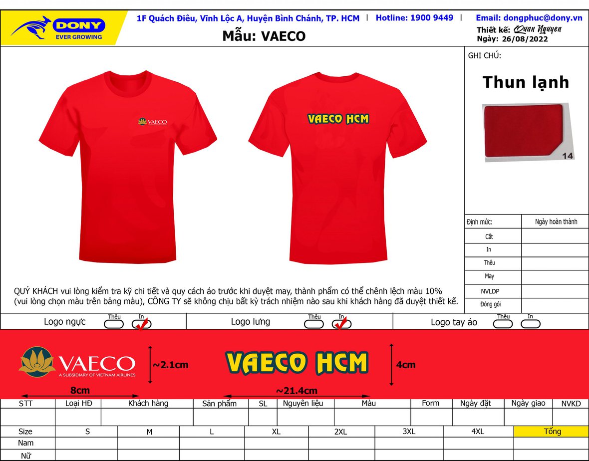 - MANUFACTURING ORDER FOR VAECO ENGINEERING CO., LTD ON TIME FOR SPORTS TOURNAMENT AFTER NATIONAL DAY 2/9