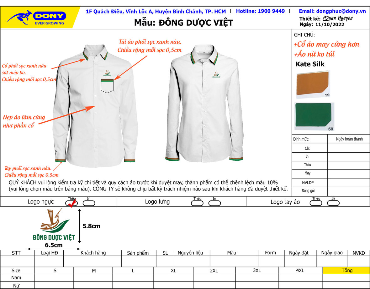 - Uniform Shirts For Dong Duoc Viet International Standard Herbal Production Company