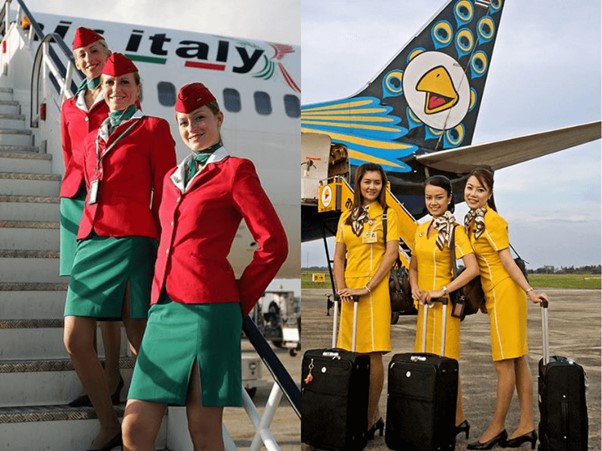 Light-colored airline uniforms are something that airlines often turn to. 