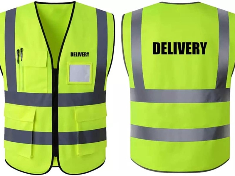 Delivery drivers must wear reflective vests.