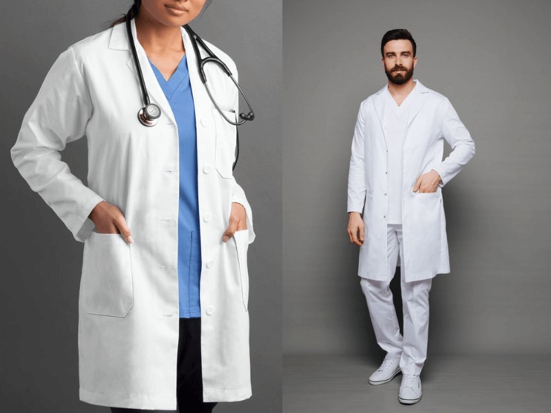 Tech-friendly clothes with pockets, such as lab coats or scrubs