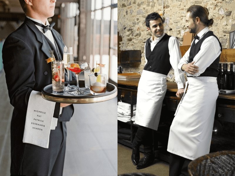The design of waiter uniforms with a retro feel is another trend.