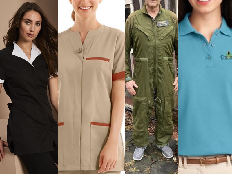 Traditional uniforms, Scrubs, Coveralls, and Polo shirts