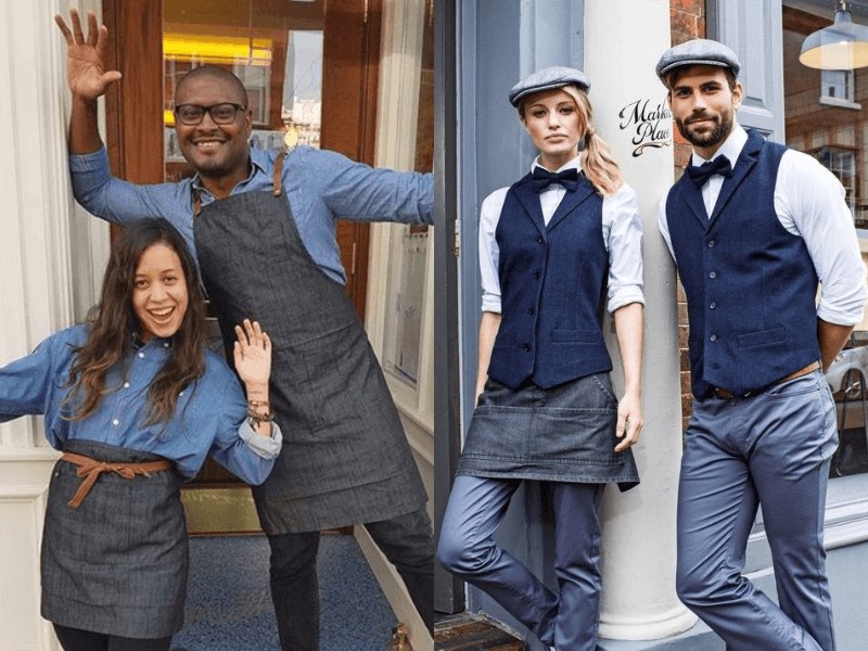 Vintage waiter uniforms are inspired by classic fashions from the past