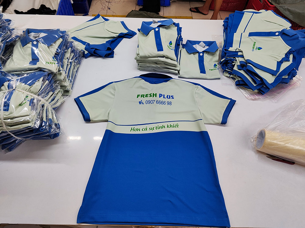 - Manufacturing Uniform Shirts Using Heat Transfer Printing Technology For Pure Water Company