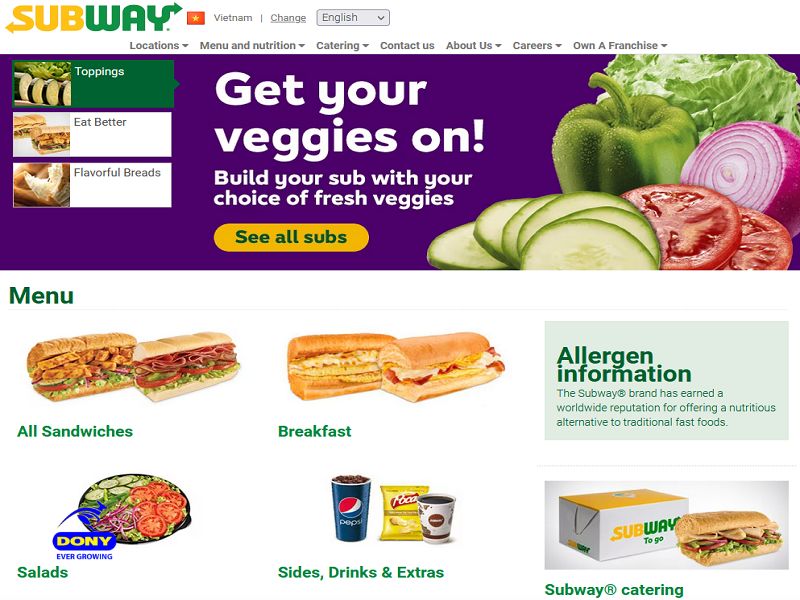 Subway - Top 10 Best Fast Food Brands in Vietnam Subway