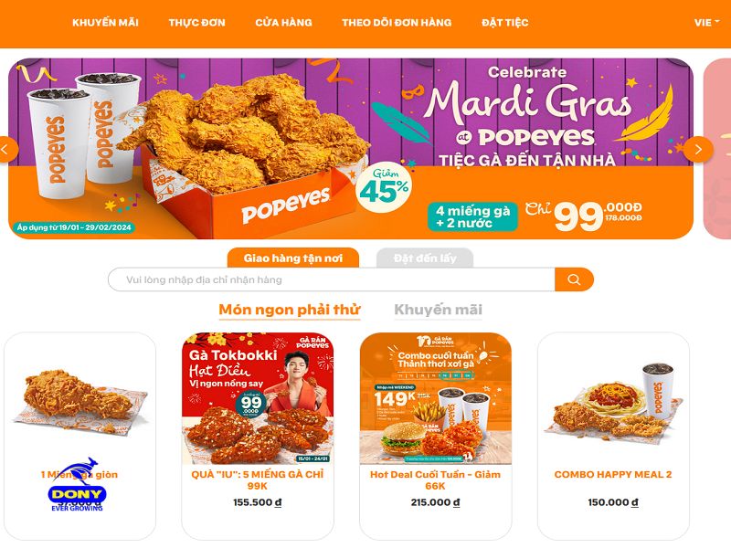 Popeyes Louisiana Kitchen - Top 10 Best Fast Food Brands in Vietnam Popeyes Louisiana Kitchen